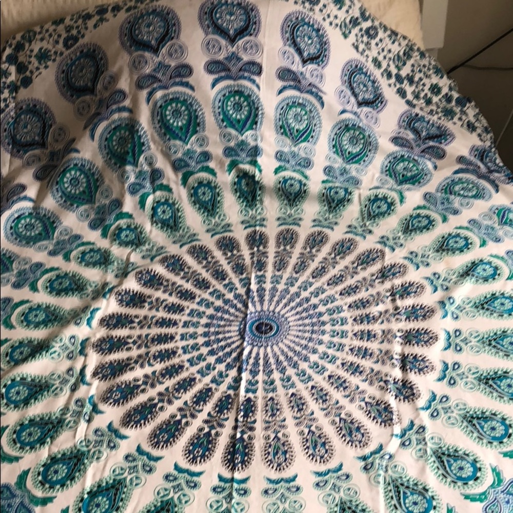 Bright Blue Mandala Tapestry